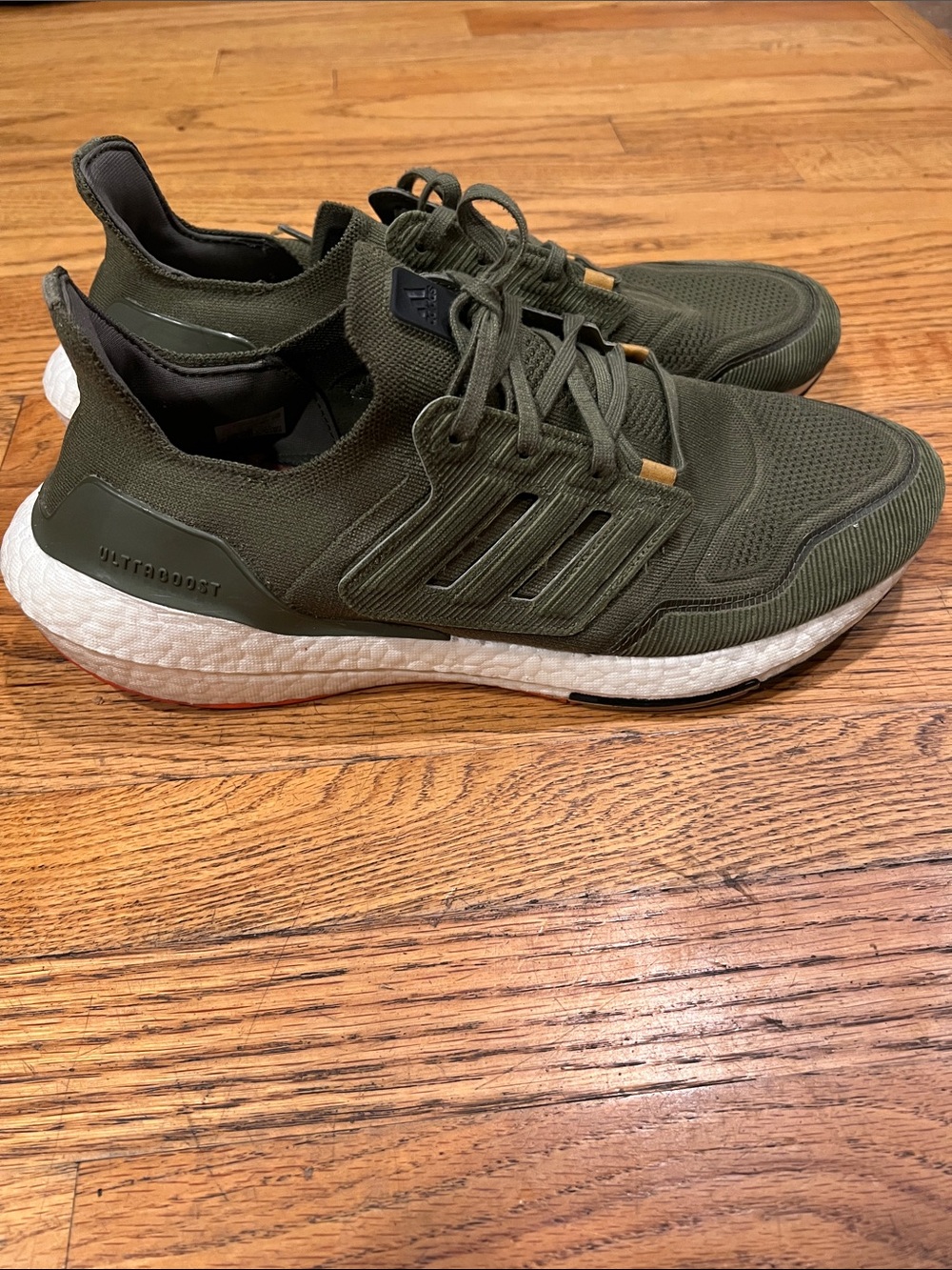 Adidas Ultraboost Men's Olive Green Knit Athletic size 12 M - Picture 3 of 11
